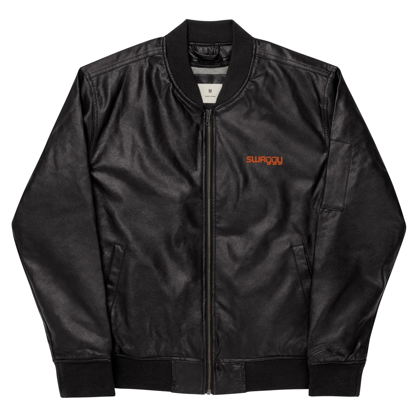 Faux Leather Bomber Jacket | Threadfast Apparel 395J