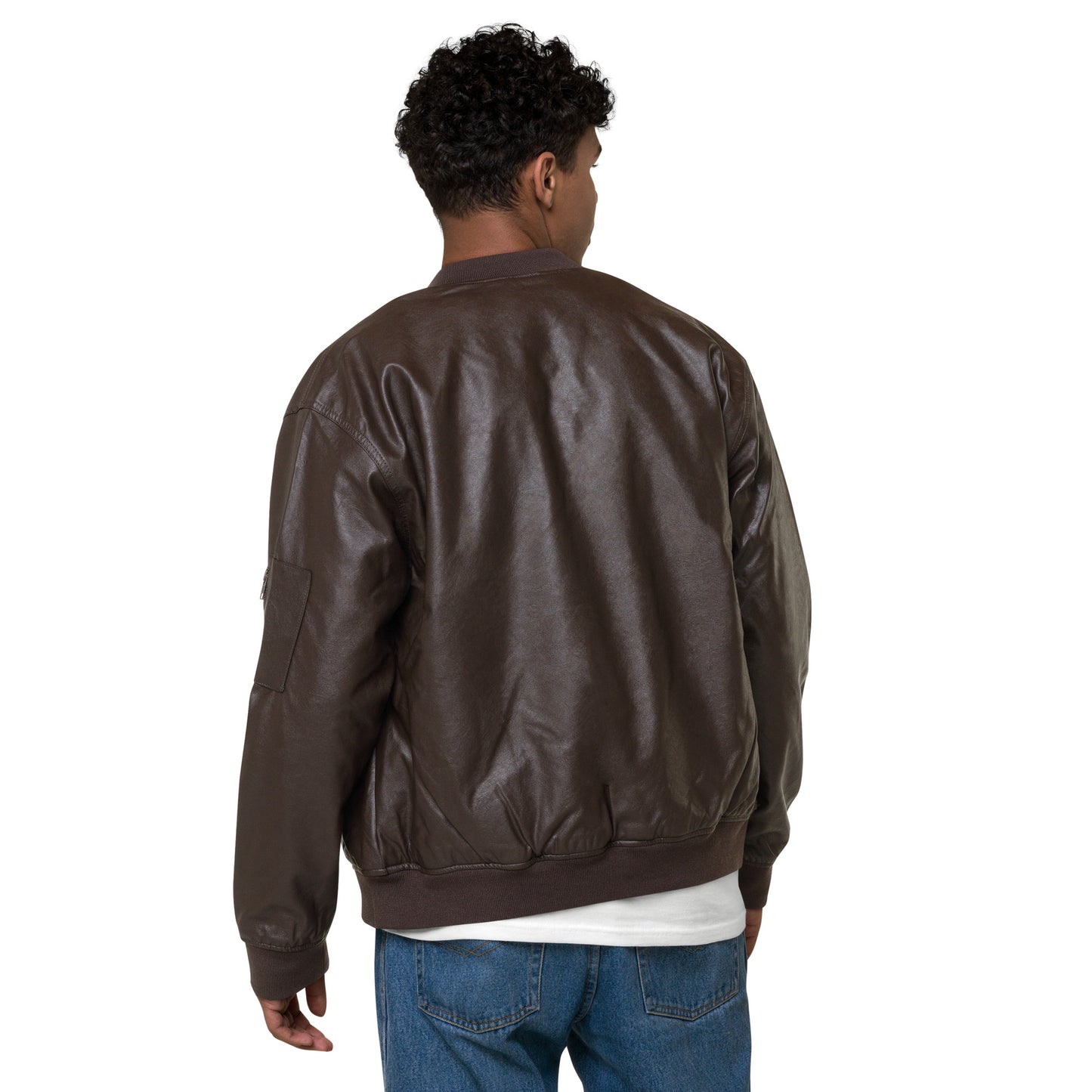 Faux Leather Bomber Jacket | Threadfast Apparel 395J