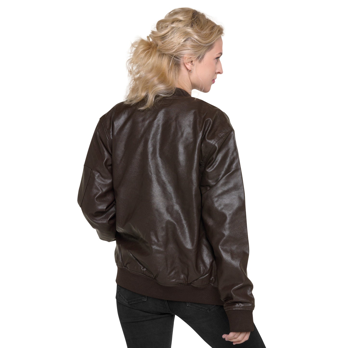 Faux Leather Bomber Jacket | Threadfast Apparel 395J