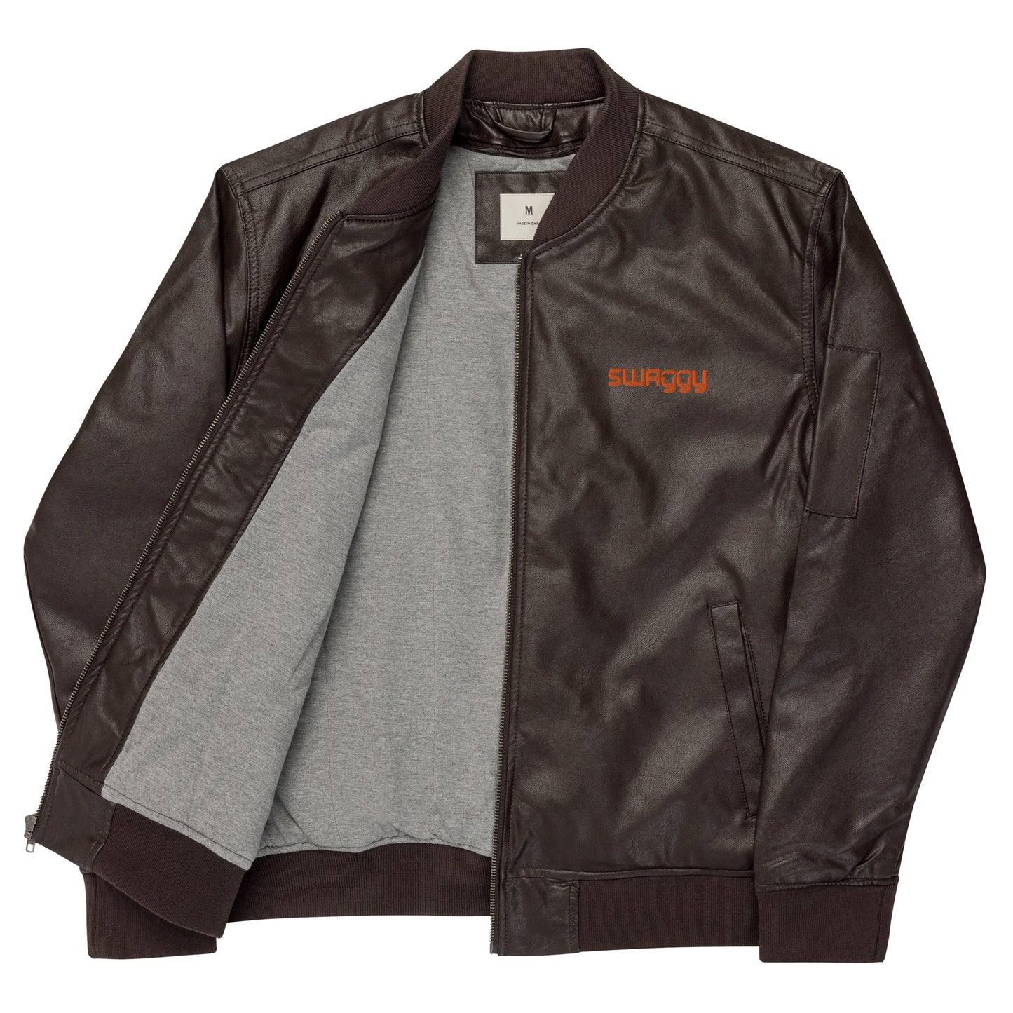 Faux Leather Bomber Jacket | Threadfast Apparel 395J