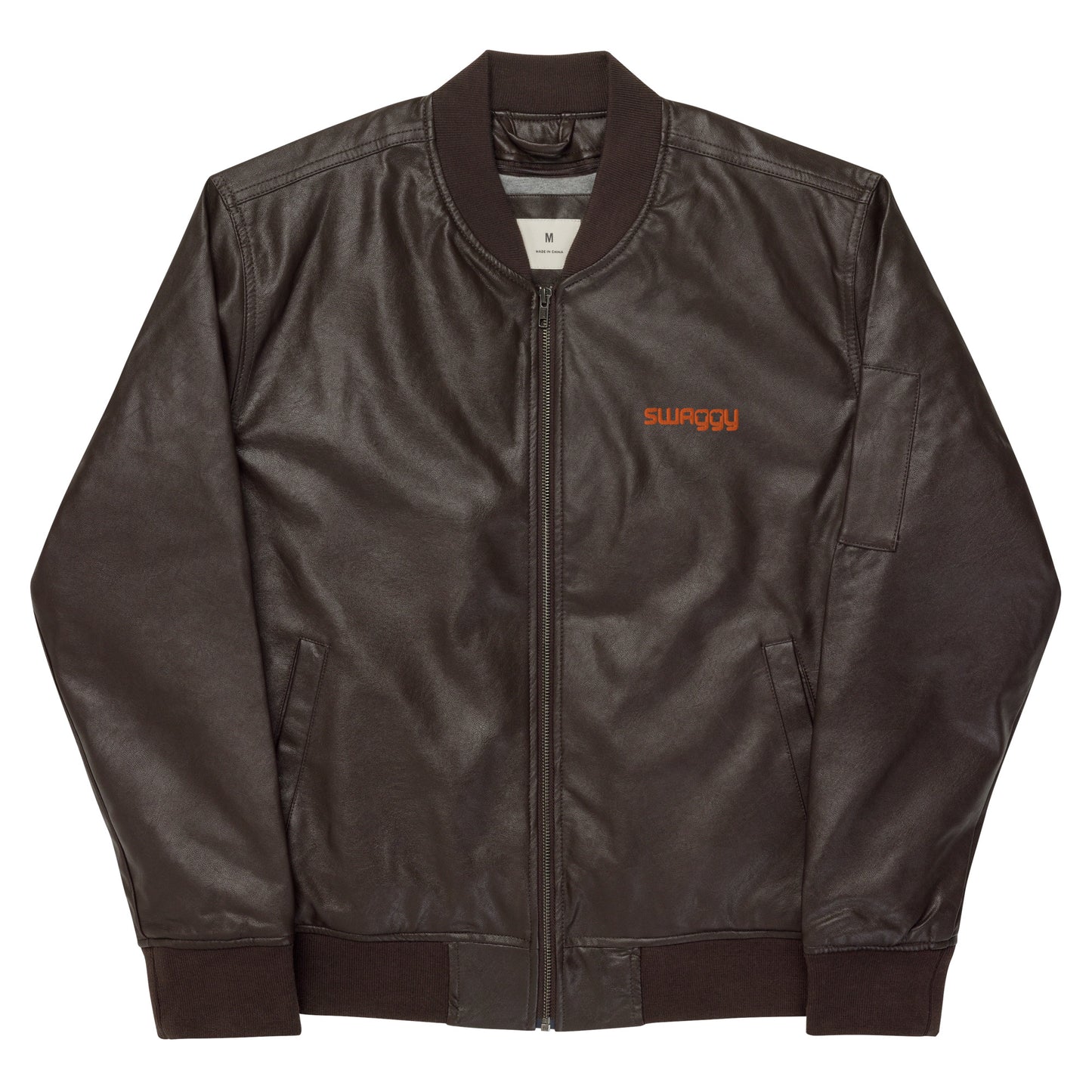 Faux Leather Bomber Jacket | Threadfast Apparel 395J