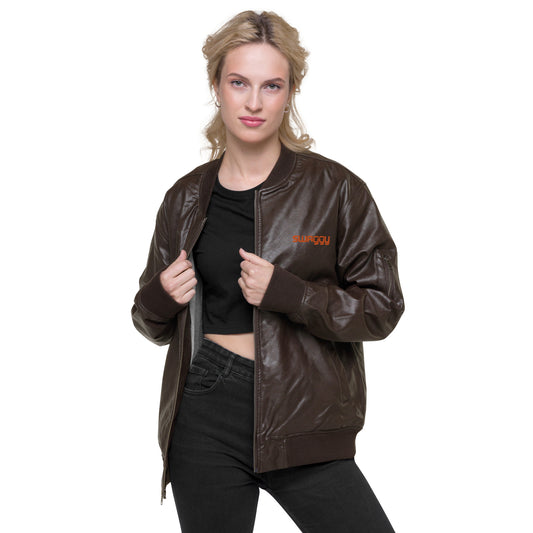 Faux Leather Bomber Jacket | Threadfast Apparel 395J