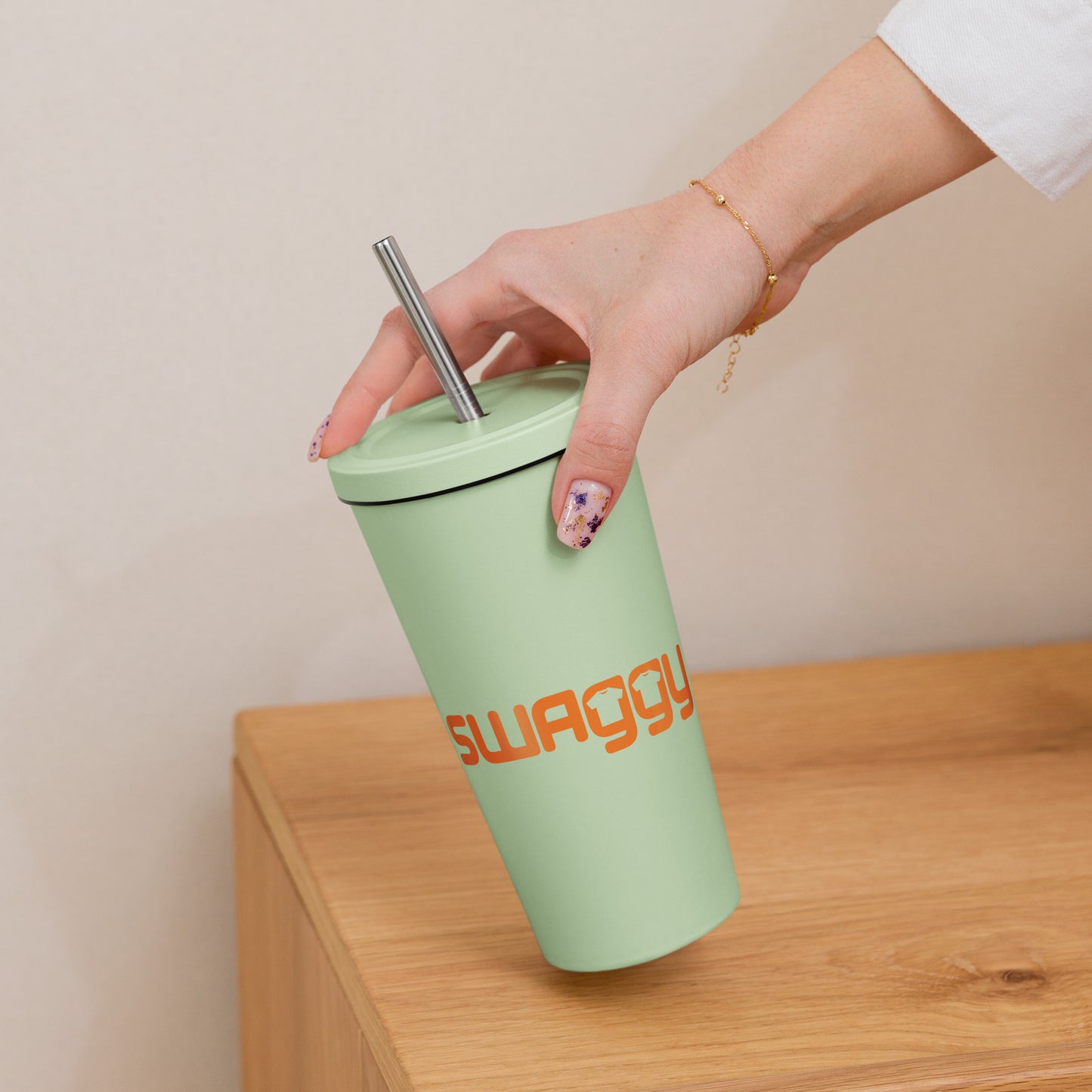 Insulated Tumbler with a Straw