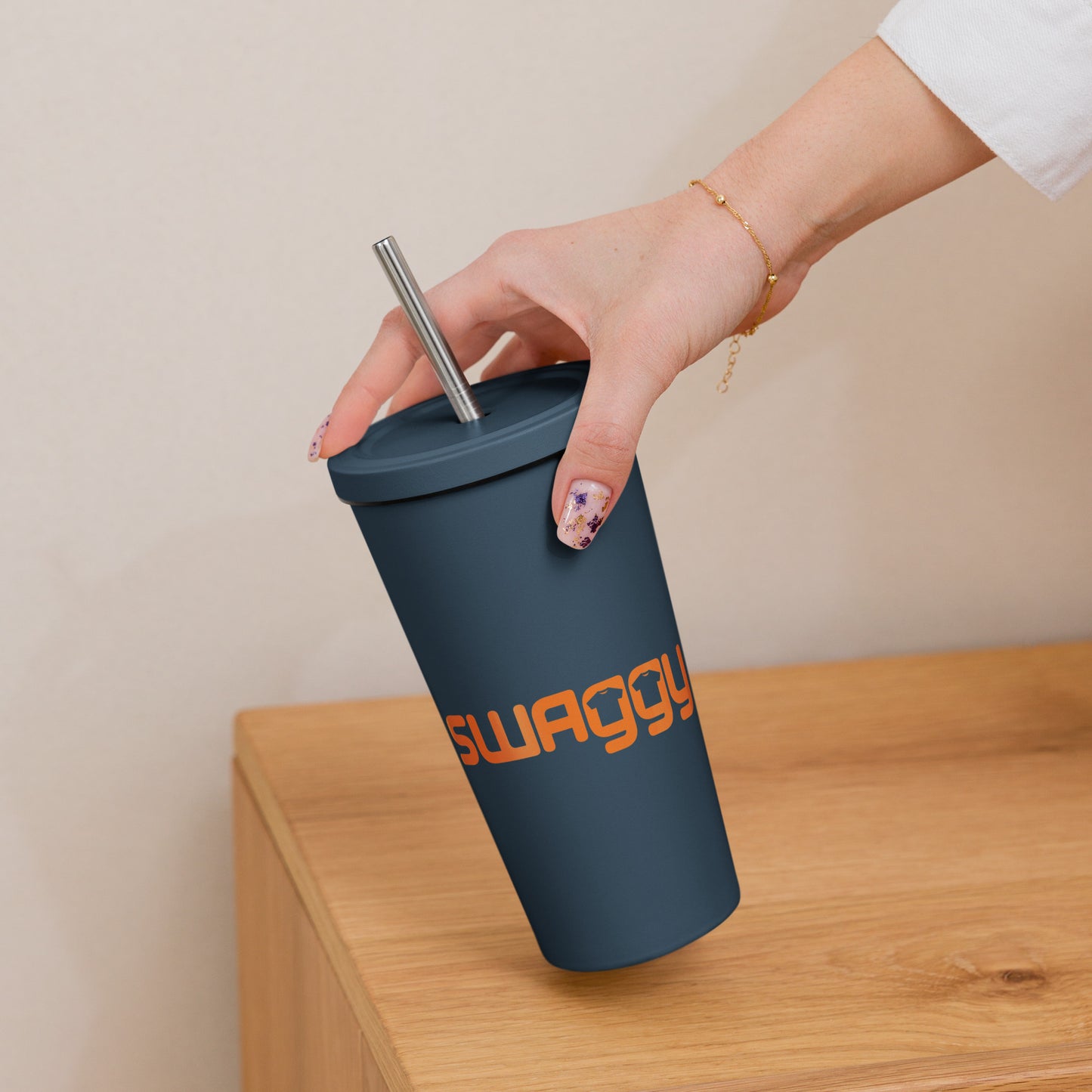 Insulated Tumbler with a Straw