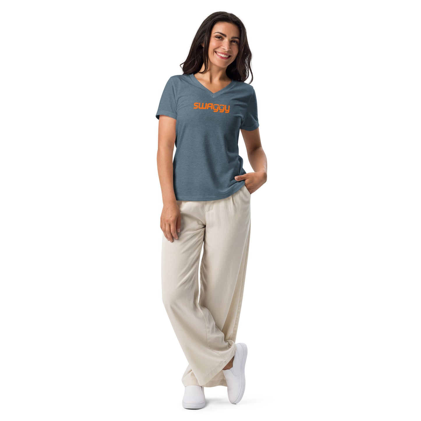 Women's Relaxed V-Neck T-Shirt | Bella Canvas 6405CVC