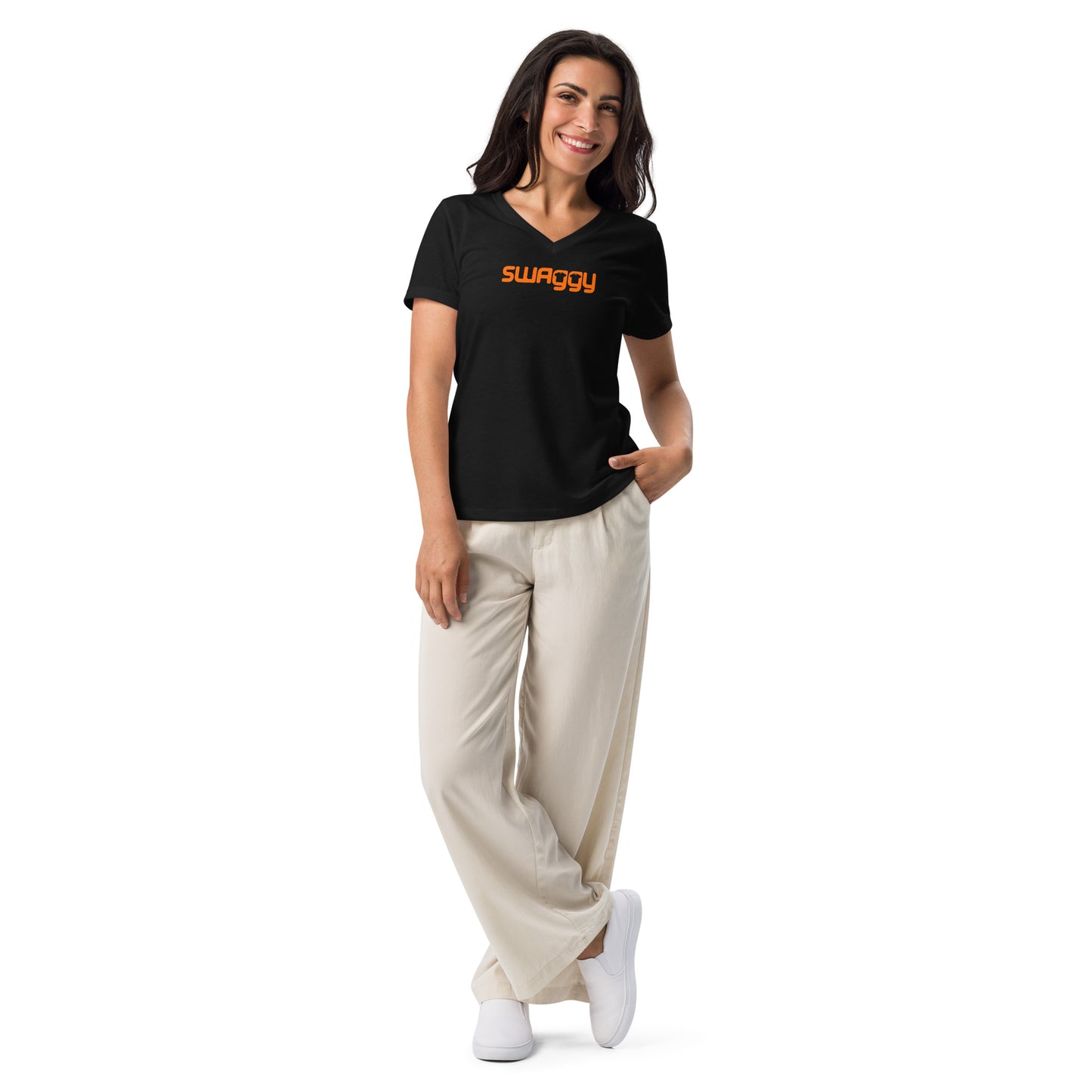 Women's Relaxed V-Neck T-Shirt | Bella Canvas 6405CVC