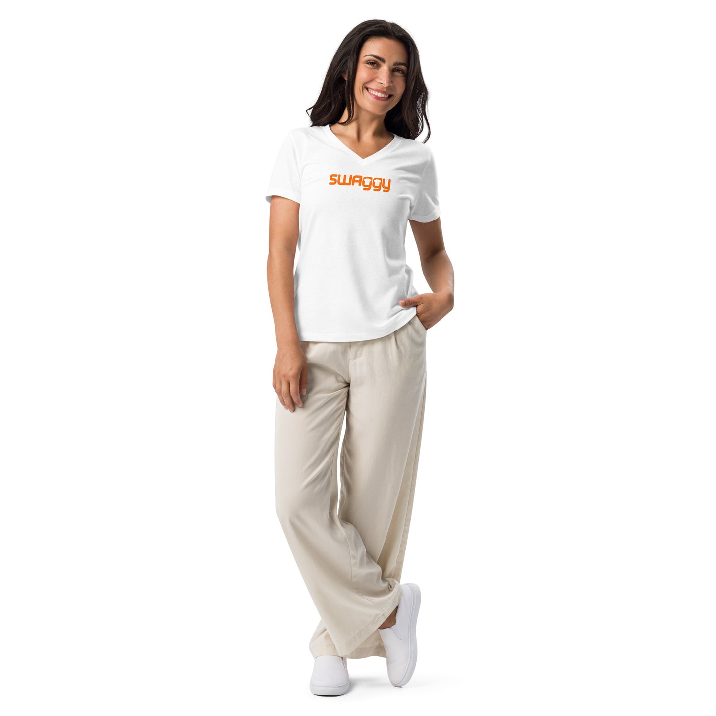 Women's Relaxed V-Neck T-Shirt | Bella Canvas 6405CVC